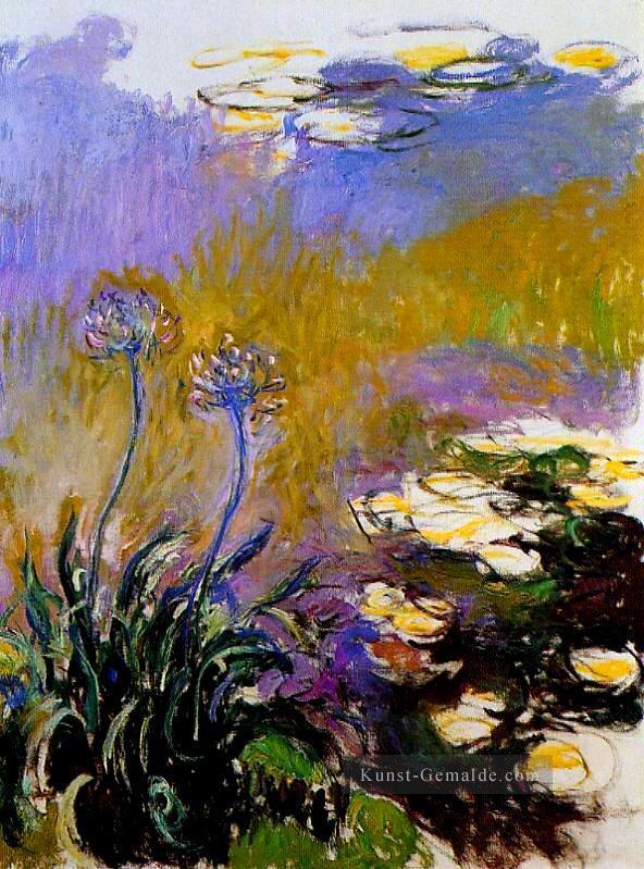 Agapanathus Claude Monet impressionistische Blumen Ölgemälde